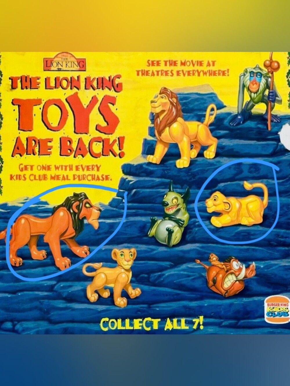 Vintage 1994 Disney Lion King Burger King Toys NIP (Simba & Scar Lot)